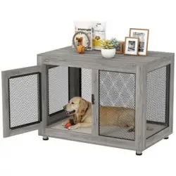 Jaula Para Perros De Melamina Acero 94x60x71,5 Cm-pawhut. Gris