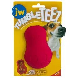 JW Tumble Teez juguete interactivo para perros - M: 6,5 cm de diámetro, rojo