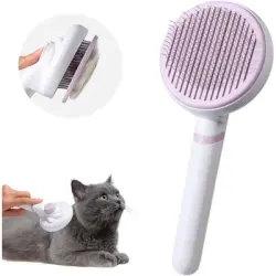 Pawffee Cepillo alisador autolimpiante, antienredos, pelo largo - 1 pieza