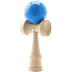 Pawffee Kendama, juego habilidad japonés, juguete madera bola azul, marca - 1 pieza