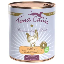 Terra Canis Senior Grain Free 6 x 800 g - Pollo con pepino, calabaza y hierbas saludables