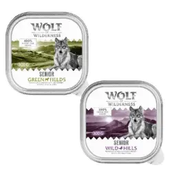 Wolf of Wilderness Senior - Receta duoproteica 6 / 24 x 300 g en tarrina - 6 x 300 g: Pack mixto (3 x cordero y pollo, 3 x pato y ternera)