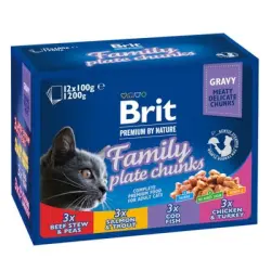Brit Premium Cat 12 x 100 g - Family Plate