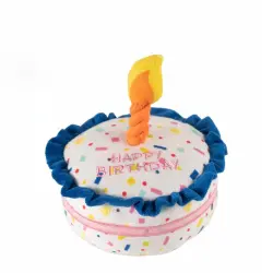 Fofos Peluche Tarta de cumpleaños para perros - 14 cm x 14 cm x 10 cm
