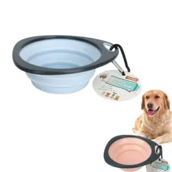 FurryFusion Comedero plegable para perros y gatos - triángulo azul