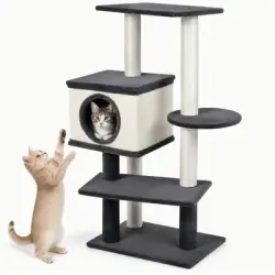 GIANTEX Árbol Rascador para Gatos de 99 cm con Postes Rascadores de Sisal - 1 Árbol