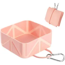 HausPets Comedero plegable 500 ml perros, ideal furgonetas camper pequeñas - rosa