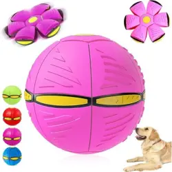 HausPets Pelota deformable forma platillo volador – Frisbee mágico – Rosa - Frisbee mágico rosa