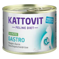 Kattovit Gastro 6 x 185 g comida húmeda para gatos - Pavo