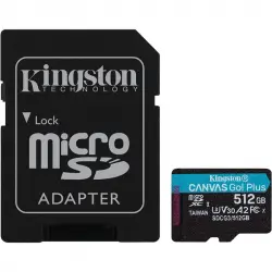 Kingston Canvas Go! Plus MicroSDXC 512GB UHS-I U3 V30 Clase 10 + Adaptador SD
