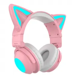 Kinsi 2S Auriculares Gaming RGB Cat Ear Rosas