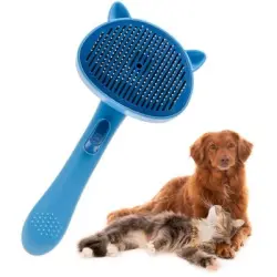 Pawffee Cepillo azul autolimpiante: aseo y masaje, para cabello largo corto - 1 pieza