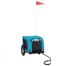 Remolque De Bicicleta Para Perros Hierro Tela Oxford Azul Negro Vidaxl