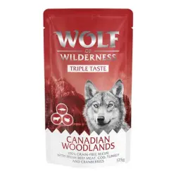 Wolf of Wilderness Triple Taste 12 x 125 g - Canadian Woodlands - Vacuno, bacalao, y pavo