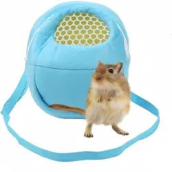 ZooVenture Bolsa transporte transpirable erizos, conejos, ratas hámsteres - Azul