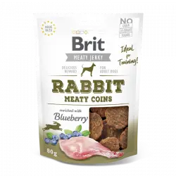 Brit jerky snack meaty coins conejo premios para perro, Peso 80 Gr