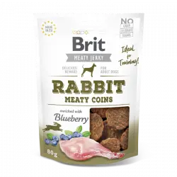 Brit jerky snack meaty coins conejo premios para perro, Peso 80 gr