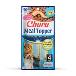 Churu Meal Topper Alimento Complementario para Gatos con Atún y Vieiras, 48x14 gr
