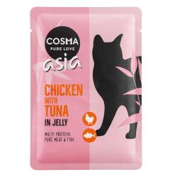 Cosma Asia 6 x 100 g en bolsitas para gatos - Pollo con atún