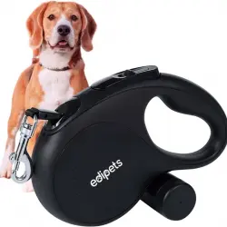 Edipets correa extensible con sistema de frenado negra para perros