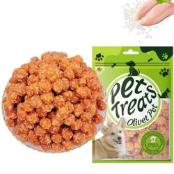 FurryFusion Golosinas para perros, carne de pato deshidratada - Bolas de arroz con pollo