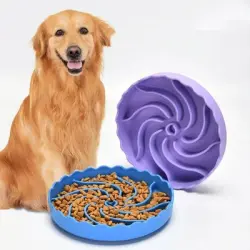IntiMeg Comedero de silicona de alimentación lenta para perros - Azul oscuro