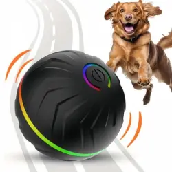 IntiMeg Pelota inteligente para perros que rebota - Negro