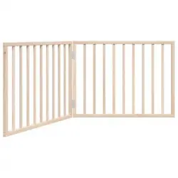 Puerta Para Perros Plegable 2 Paneles Madera De Álamo 160 Cm Vidaxl