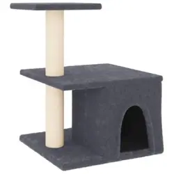 Rascador Para Gatos Con Postes De Sisal Gris Oscuro 48 Cm Vidaxl