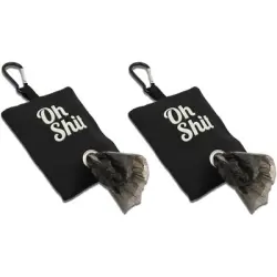 UAMLY Dispensador de bolsas para excrementos de perro - Conjunto negro de 2 piezas