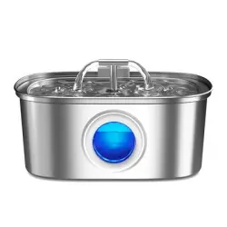 UAMLY Fuente de agua automática de acero inoxidable para gatos - 3,2 litros