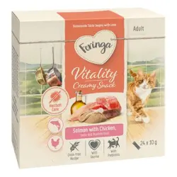 Feringa Vitality Creamy Snacks - Pack Ahorro  - Salmón con pollo (96 x 10 g)