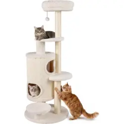 GIANTEX Árbol Rascador para Gatos, 60 x 60 x 150 cm, Blanco - 1 Árbol