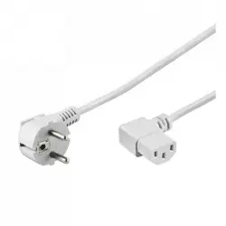 Goobay Cable de Alimentación para CPU Acodado CEE7/C13 3m Blanco
