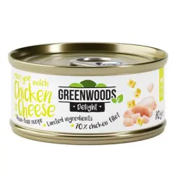 Greenwoods Delight filete de pollo con queso en latas para gatos - 6 x 70 g