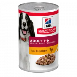 Hills Science Plan Adult de pollo pack latas para perros, Peso 1 x 12 latas 370gr