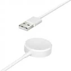 Ksix Urban 4 Mini Cargador para Smartwatch con Base de Carga Inalámbrica Y Magnética x1USB-A Blanco