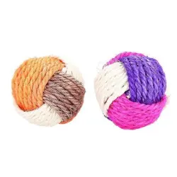 MCBOSON Juego de 2 pelotas de sisal de colores para gatos - Dos habitaciones
