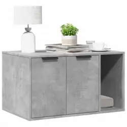 Mueble Arenero Para Gatos Madera Gris Hormigón 80x50x45 Cm
