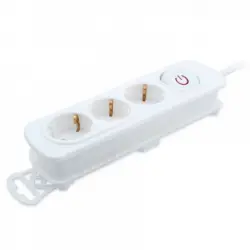 TM Electron Regleta 3 Tomas con Protección Blanco