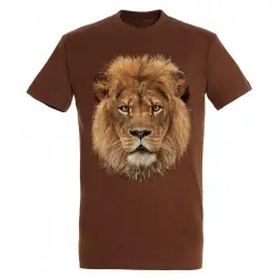 Camiseta León frontal color Marrón