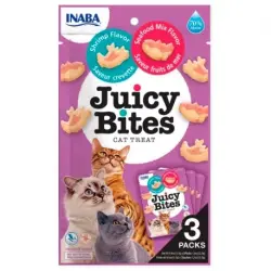 Churu Juicy Bites Snack para Gatos Premios de Gamba y Marisco, 3 x 11 gr