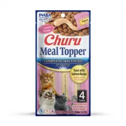 Churu Meal Topper Alimento Complementario para Gatos con Atún y Salmón, 48x14 gr