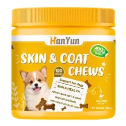 FurryFusion Gránulos masticables para embellecer el pelaje de los perros - sabor a carne