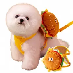 FurryFusion Mochila con forma de hamburguesa y correa para perro - Artículo 1