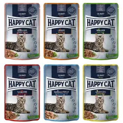 Happy Cat Pouch Carne en salsa 12 x 85 g  - Mezcla I