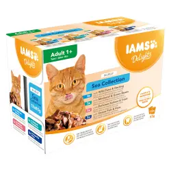 IAMS Delights Adult en gelatina 12 x 85 g - Mezcla del mar