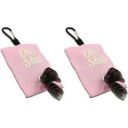 UAMLY Dispensador de bolsas para excrementos de perro - Conjunto rosa de 2 piezas