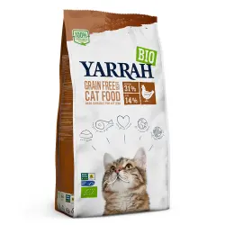 Yarrah pienso sin cereales con pollo ecológico y pescado para gatos - 2,4 kg