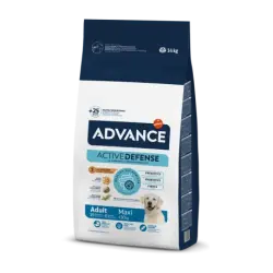 17 KG 17 kg (14 + 3 kg ¡gratis!) Advance Active Defense Maxi Adult pollo y arroz pienso para perros